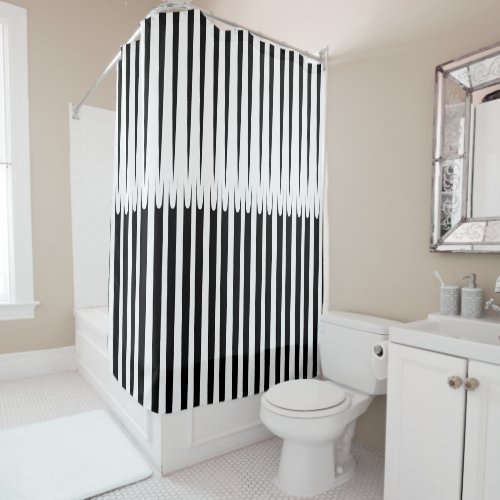 Stripe Pattern Black White Unique Abstract Modern Shower Curtain