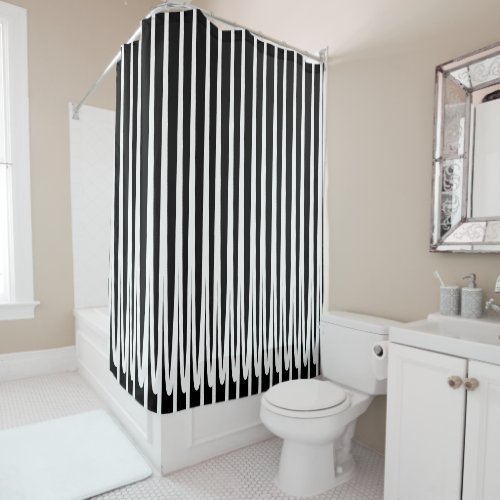 Stripe Pattern Black White Unique Abstract Stylish Shower Curtain