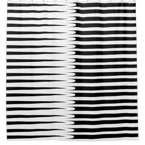 Stripe Pattern Black White Unique Abstract Stylish Shower Curtain
