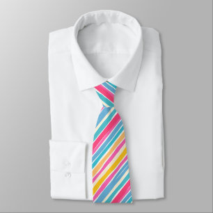 Stripe Pattern Color Happy Neck Tie