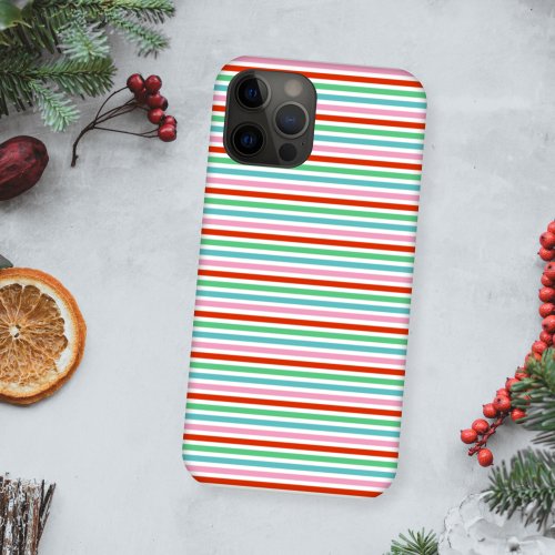 Stripe Pattern  Modern Colorful Christmas Cheer Case_Mate iPhone 14 Case