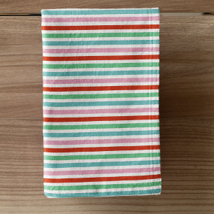 Stripe Pattern Modern Colorful Christmas Cheer Hand Towel