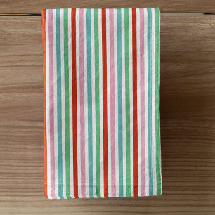 Stripe Pattern Modern Colorful Christmas Cheer Hand Towel