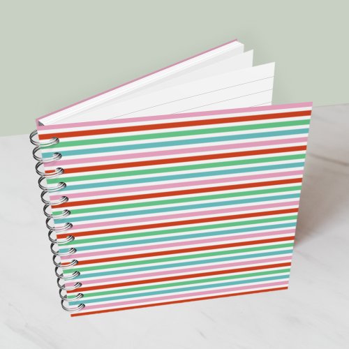 Stripe Pattern  Modern Colorful Christmas Cheer Notebook