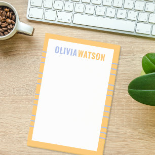 Stripe Personalized Name Teacher Appreciation Gift Post-it Notes