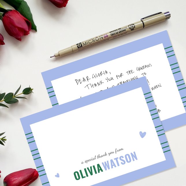 Stripe Personalized Name Thank You Appreciation Holiday Card (Stripe Personalized Name Thank You Appreciation Holiday Card)