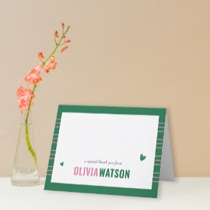 Stripe Personalized Thank You Appreciation Folded Holiday Card