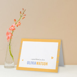 Stripe Personalized Thank You Appreciation Folded Holiday Card