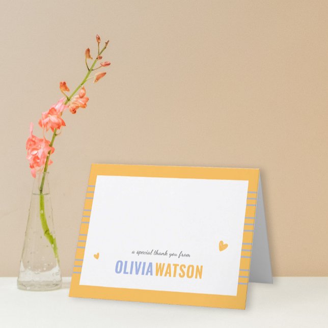 Stripe Personalized Thank You Appreciation Folded Holiday Card (Stripe Personalized Thank You Appreciation Folded Holiday Card)