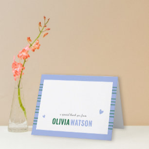 Stripe Personalized Thank You Appreciation Folded Holiday Card