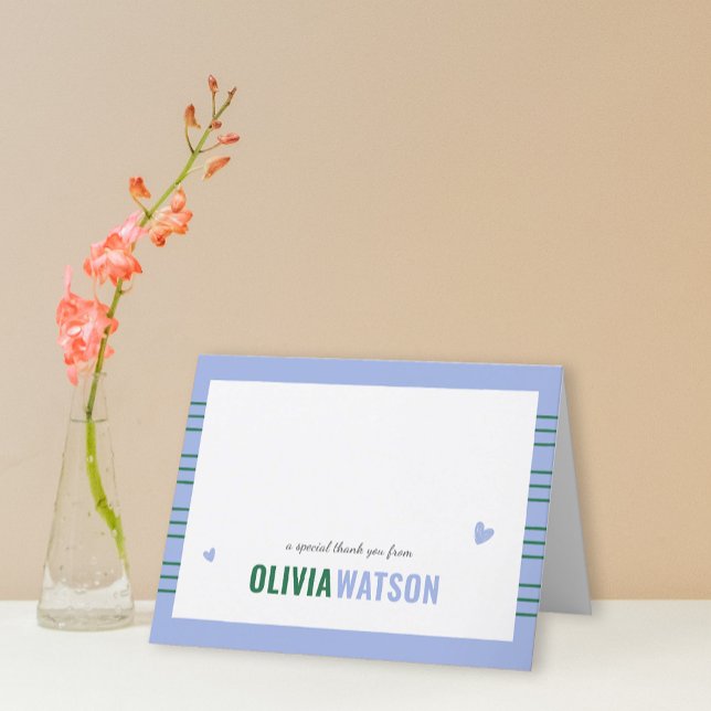 Stripe Personalized Thank You Appreciation Folded Holiday Card (Stripe Personalized Thank You Appreciation Folded Holiday Card)