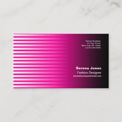 Customizable Stripe Pink Business Card