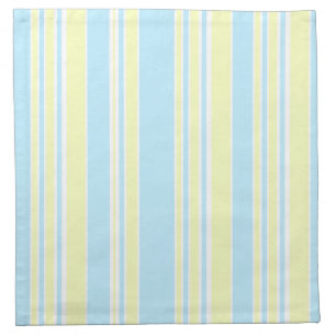 Stripe Print Cloth Napkin Blue, Lemon Yellow, 