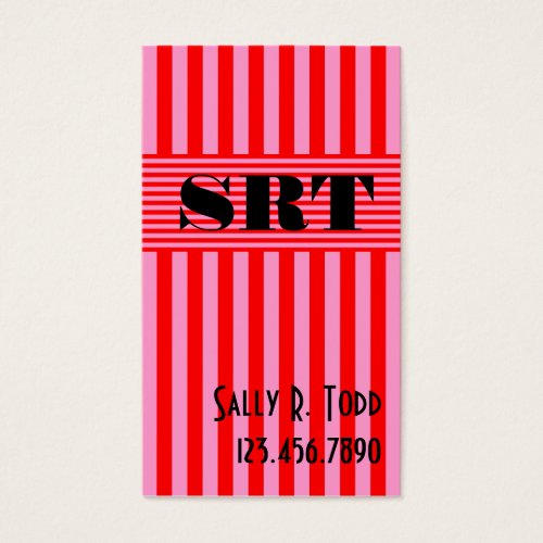 Stripe Red Pink Business Card Templates