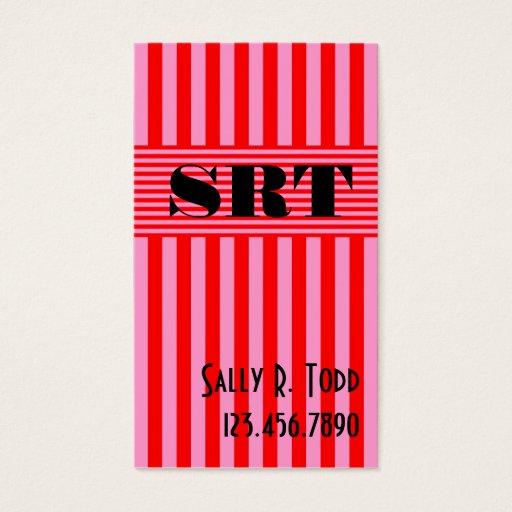 Customizable Stripe Red Pink Business Card Templates