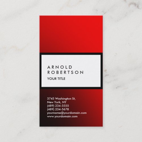 Stripe Red White Trendy Professional Business Card