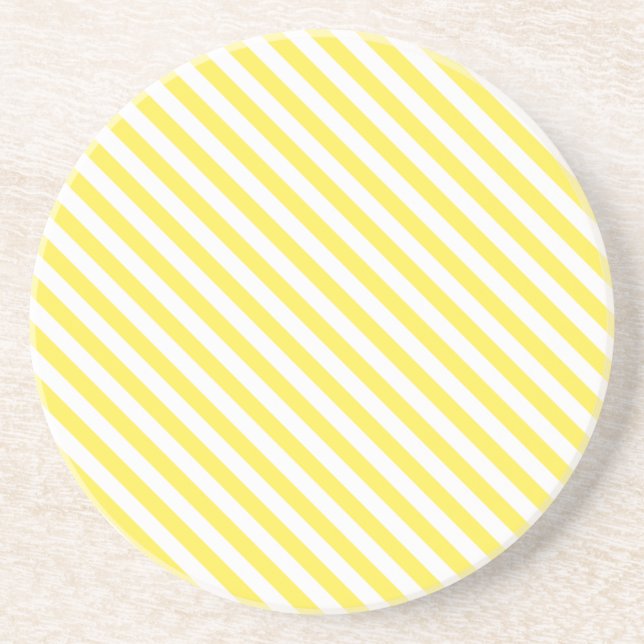 Stripe Series---Yellow & White coaster (Front)