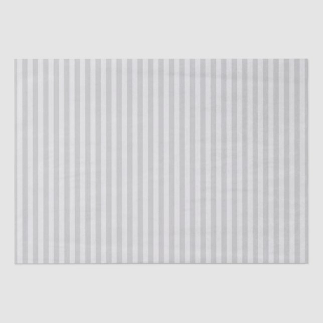 Stripe Shades of Grey  Tissue Paper (Front)