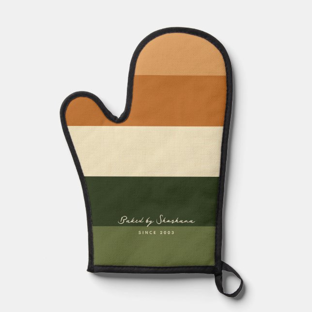 Stripe Signature Minimalist  Oven Mitt (Front)