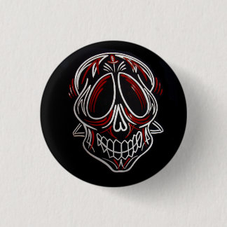 Stripe Sugar Skull Button