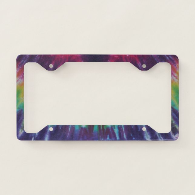 Stripe Tie Dye License Plate Frame (Front)