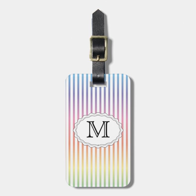 Stripe Travel Bag Tag Template (Front Vertical)