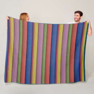 Stripe Unique Many Colors Green Blue Pink Yellow Fleece Blanket