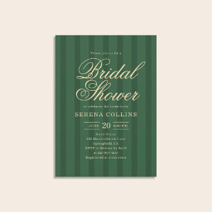 Stripe Vintage Green Bridal Shower Invitation
