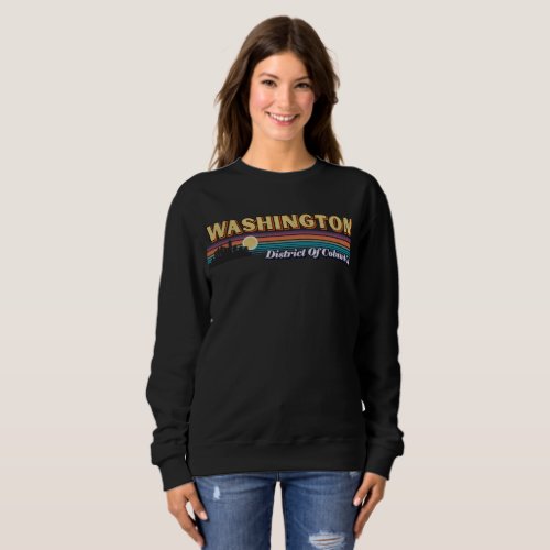Stripe Washington DC Vintage Distressed Retro Sweatshirt