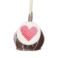 Stripe Watercolor Heart Art Cake Pops