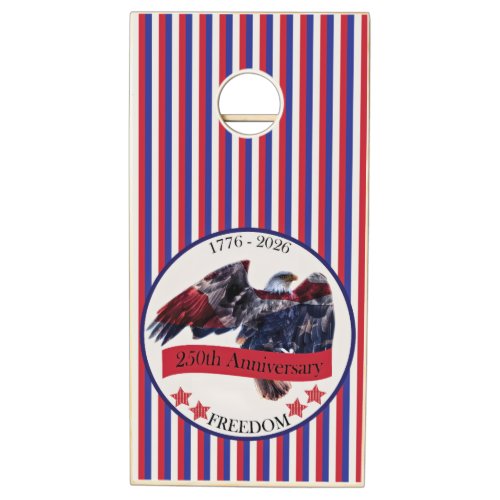 Striped 250th Anniversary Eagle Cornhole Set