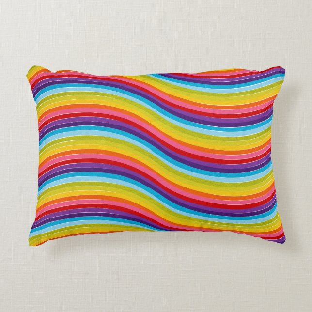 Striped Abstract Accent Pillow (Front)