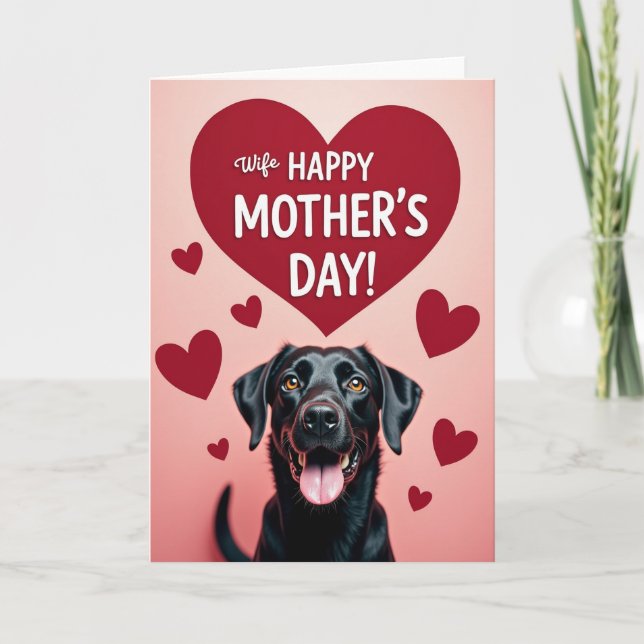 Striped Affection Dog Day Card (Front)
