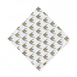 Striped angelfish cartoon illustration bandana