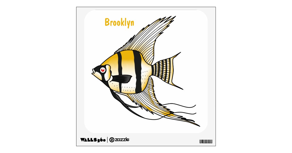Striped angelfish cartoon illustration wall decal | Zazzle Striped angelfish cartoon illustration wall decal | Zazzle