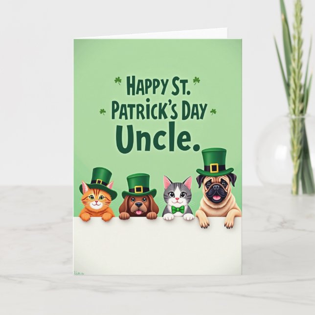 Striped Animal St Patricks Day Card (Front)