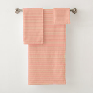 Striped Apricot Color Custom Elegant Trendy Cute Bath Towel Set