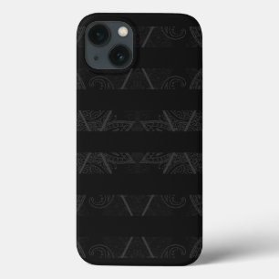 Striped Argyle Embellished Black iPhone 13 Case