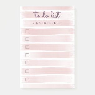 Striped Artistic Watercolor Painted To Do List Post-it Notes
