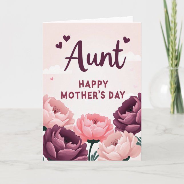 Striped Aunt Happy Day Card (Front)