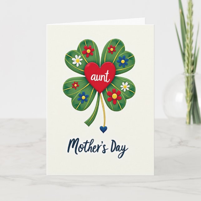 Striped Aunt Mothers Day Card (Front)