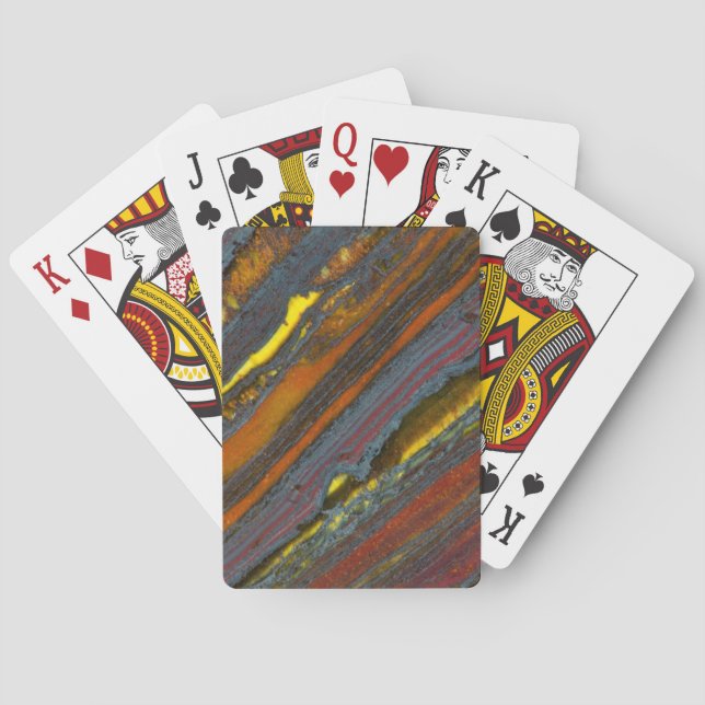 Striped Australian Tiger Eye Poker Cards (Back)