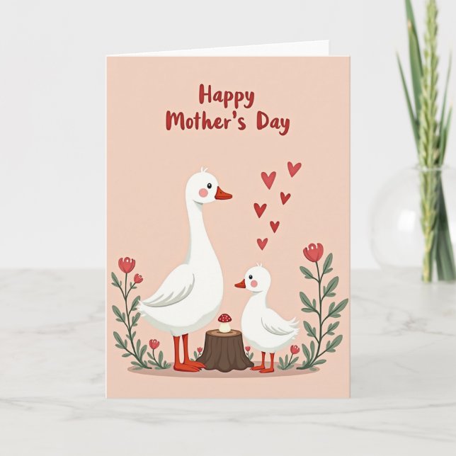 Striped Avian Mothers Day Card (Front)