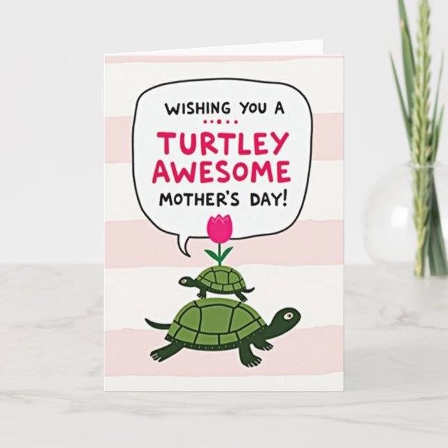 Striped Awesome Mothers Day Card (Front)