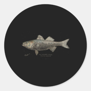 Striped B Fishing Classic Round Sticker