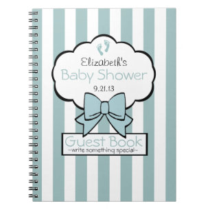 Striped Baby Shower Guest Book- Notebook