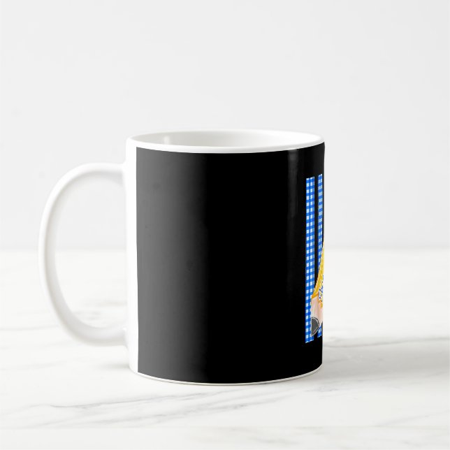 Striped back to school pencil bow second grade coffee mug (Left)