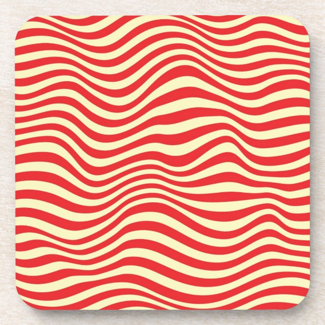 Striped background beverage coaster (Front)