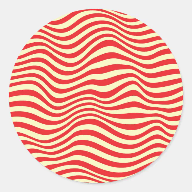 Striped background classic round sticker | Zazzle