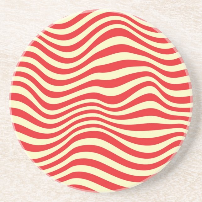 Striped background drink coaster (Front)